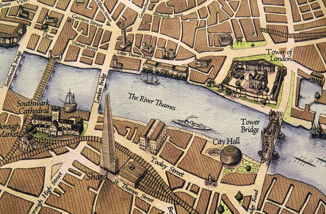 Shard London Map Artwork